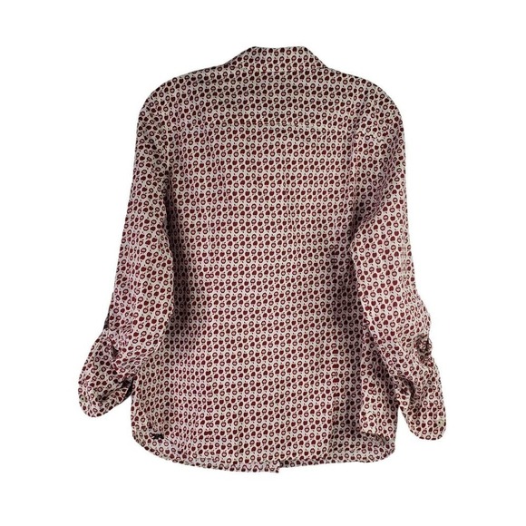 Talbots Button Down Shirt Novelty Print Apple Size 14 P Teacher Cotton LS - Picture 3 of 11